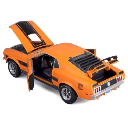 MASTO DIE-CAST 1970 FORD MUSTANG MACH 1, 1:18, Orange color with print-4