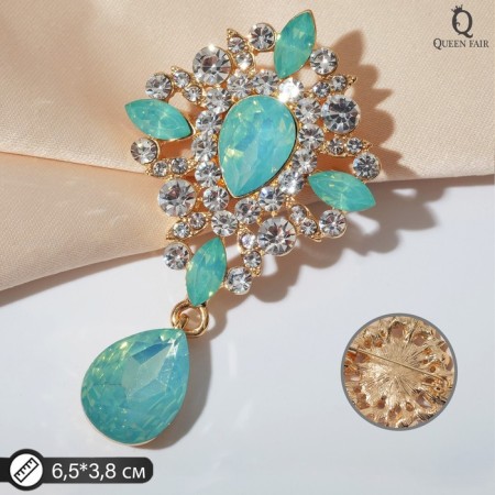 Brooch "Empress" Gamma, white-green color in gold