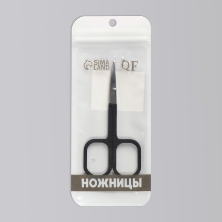 Scissors are manicure, narrow, bent, with rubberized handles, 9 cm, silver/black color-5