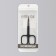 Scissors are manicure, narrow, bent, with rubberized handles, 9 cm, silver/black color