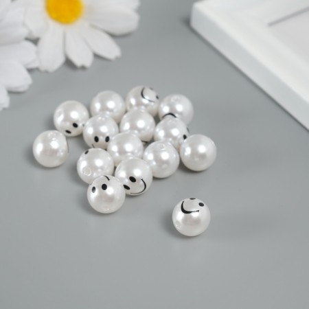 Busina for creativity plastic "Pearls - Smile" Set 15 pcs d = 1.2 cm-1