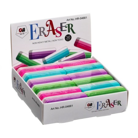 Eraser rectangular, beveled, mix-5
