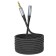 Hoco UPA20, Jack 3.5 mm (M) cable - jack 3.5 mm (F), 2 m, nylon, gray