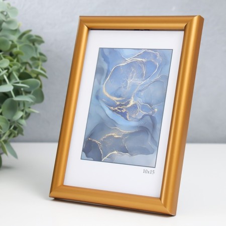 Photo frame plastic "Rainbow" 10x15 cm, matte gold-1