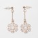 Earrings "Snowflakes" hanging, white color in gold