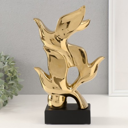Souvenir ceramics "Three birds" gold 8x17.5x29.5 cm-3