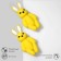 Earrings plastic "hares", yellow color