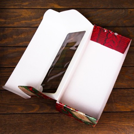 Self -charged box, with a window, "Happy New Year!", 16 x 35 x 12 cm-3