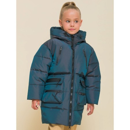 Coat for girls, height 116 cm, black color-1