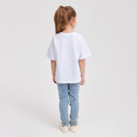 Children's Minaku Colors T -shirt, white/blue color, height 116-9