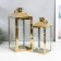 Summary Metal "Rectangular Lantern" set 2 pcs gold 18x18x42, 14x14x34 cm