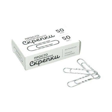 Office clerk Globus, 50 pcs., 50 mm, without coating, corrugated