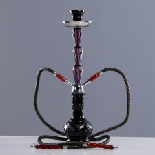 Hookah Silent Night, 50 cm, 2 tubes, black flask, shaft chrome