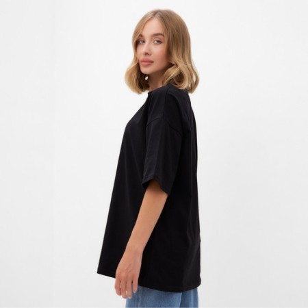 Women's T-shirt Basic Line Color Black, Rr. 48-3