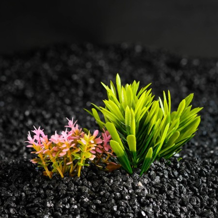Aquarium artificial aquarium plant on a stone stand, 14 x 11 x 7 cm-1