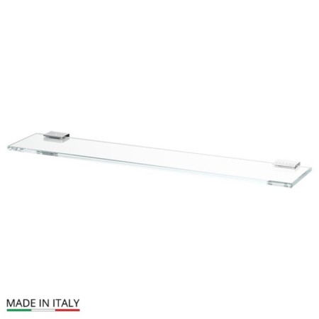 Shelf with holders, width 60 cm, glass, chrome-praise