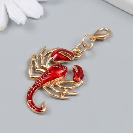 Metal keychain, enamel "Red Scorpio" 10x3 cm-3