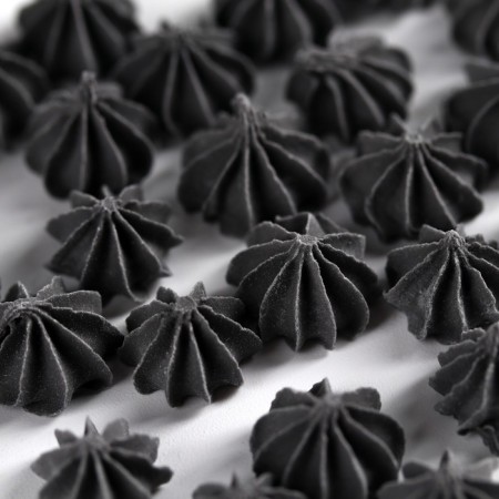 Meringues of black sugar konfinetta for decor of cupcakes, cake and drinks, 30 g.-3