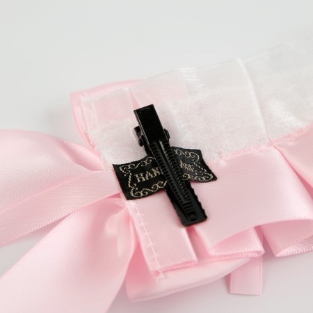 Lolita carnival bandage, pink color with white lace-5