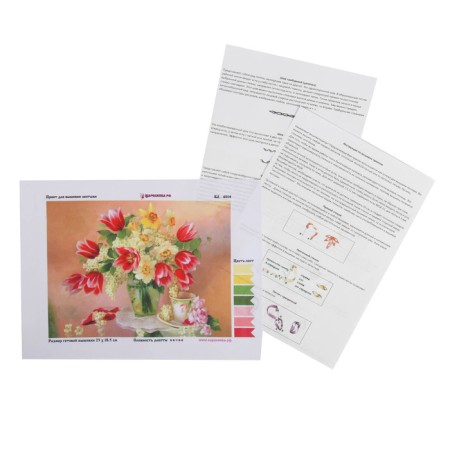 Print for embroidery with ribbons on the Gabardin "Maki"-1
