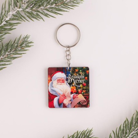 Wooden keychain "New Year's letter", 4 x 4 cm