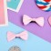 Hair clamp "Bow" stripes, 4 cm, mix