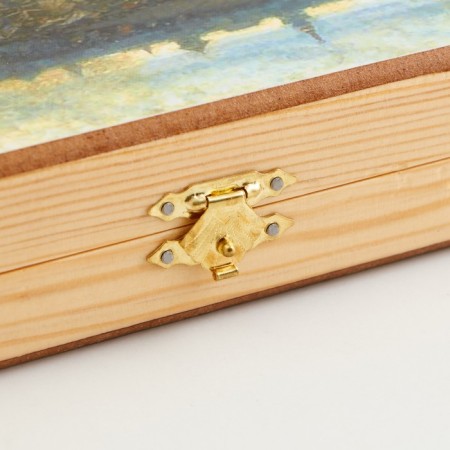 Backgammon "Cossacks of Cossacks on the river", wooden board 50 x 50 cm, with a field for playing checkers-3