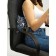 Pillow orthopedic roller with buckwheat luster, size 20x50 cm, print bunnies, blue color