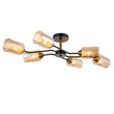 Lamp on the ESCADA rod, 1131/6p Black/Gold. 6x60W, e27, 850x440x185 mm, black/gold color
