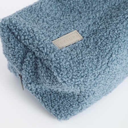 Cosmetic bag with lightning, textura, blue color-5