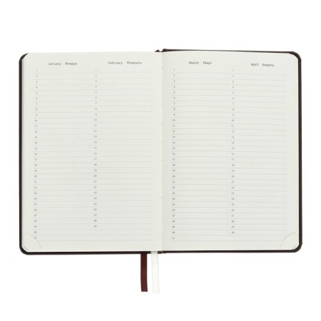 Leduced A5 Diary, 160 sheets, Devente.emblem, firm cover of artificial leather with foam, lies, block 70 g/m2, brown-7