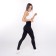 Female leggings in a rubber, black color, size 44-46 (s/m)