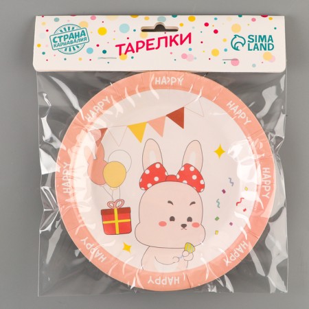 Paper plates "Happy Bunny", 6 pcs.-3