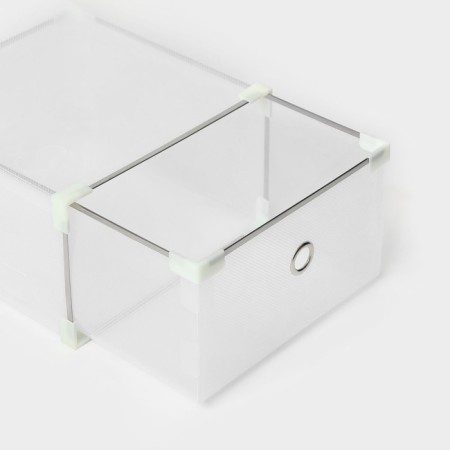 Shoe storage box Large Size sharing 21 × 33.5 × 12 cm, 3 pcs, white color-6