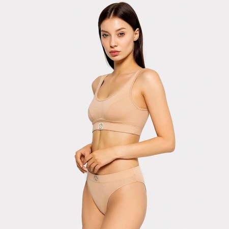 Panties female slips, beige color, size 48 (l)-1