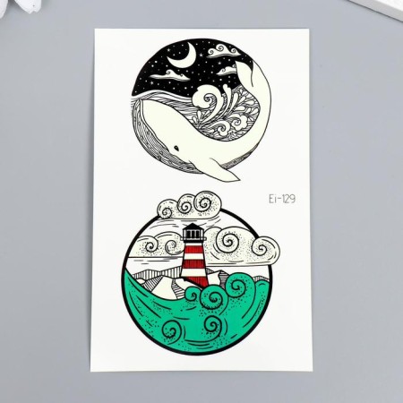 Tattoo on the body phosphorus "animals and kit" mix 12x7.5 cm-1