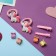 Hair set "Tiny" (2 elastic bands, 2 clamps, 4 crab) Magic unicorn, mix