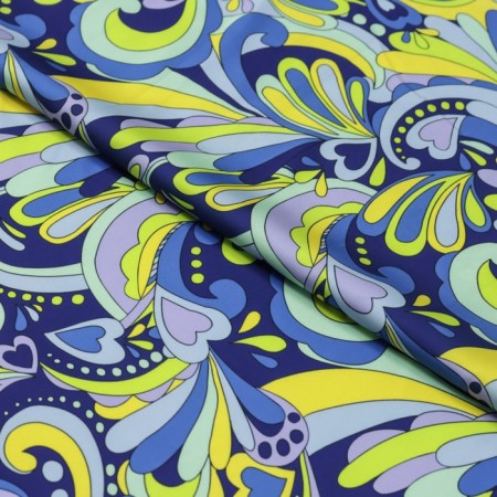 Payer satin fabric stuffed, width 150 cm, blue-blue color-1