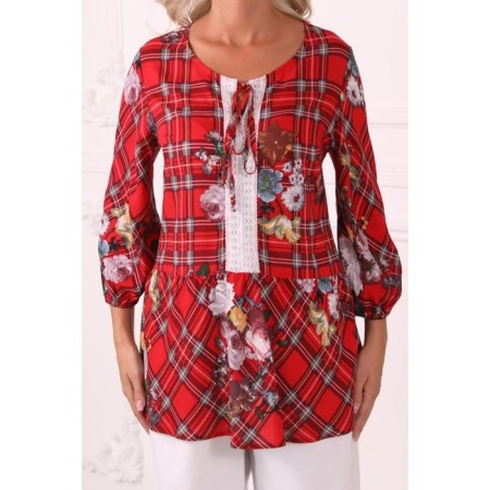 Female blouse, size 44, red color-9