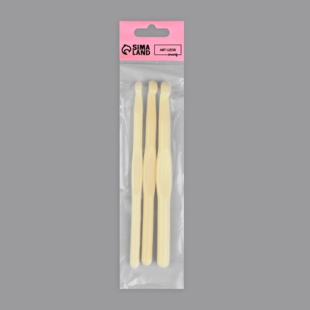 A set of hooks for knitting, d = 7/8/9 mm, 14 cm, 3 pcs, white color-4