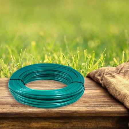 Smooth artificial rattan 7 mm 100 m half a pipe (green) mix