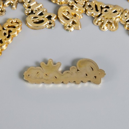 Connector for creativity plastic "Princess" gold with rhinestones 1.4x4.0.3 cm-1