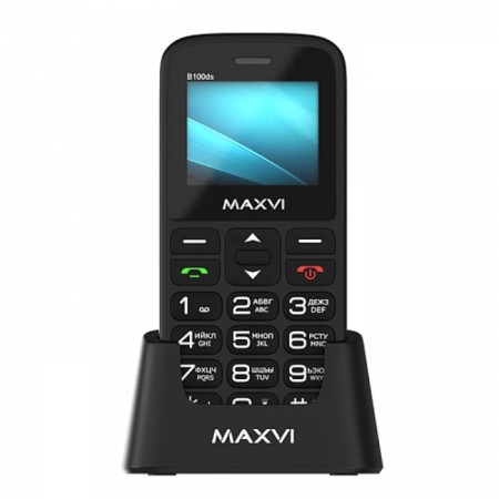 Cell phone MAXVI B100DS, 1.77 ", 1.3MP, Microsd, 2SIM, FM, SOS, Dok. Station, 1000 Mam, Black-2