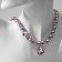 The necklace "Jewel" drop, pink color in silver, 32 cm