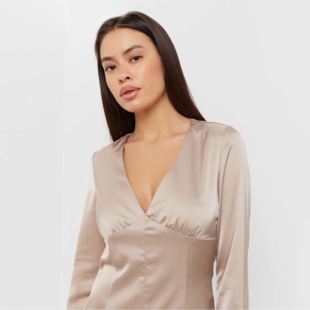 Women's silk dress Mist: Classic Collection p. 44, beige color-4