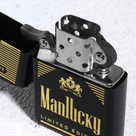 Gasoline lighter "Good Luck", 5.5 x 3.5 cm.-3
