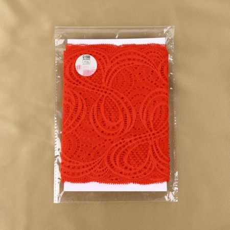 Lace elastic fabric, 180 mm × 2.7 ± 0.5 m, red color-4
