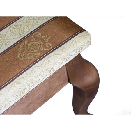Retro banquet with storage, 550x330x430, medium brown, fabric strip brown.-3