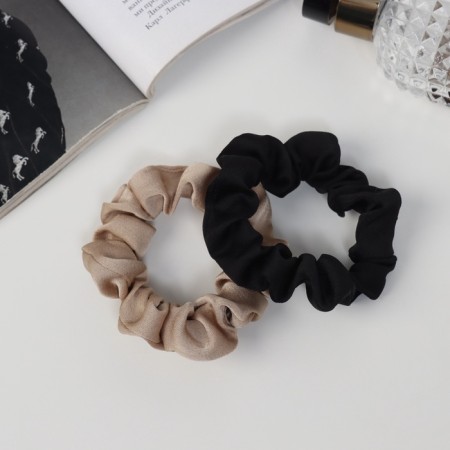 Hair elastic band "Orbit" (set 2 pcs) Ariadne Classic, 8 cm, black beige-1