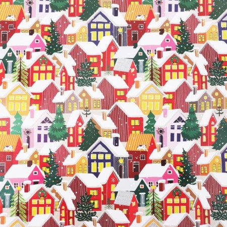 Packed glossy “Winter houses”, 70 x 100 cm, New Year-1